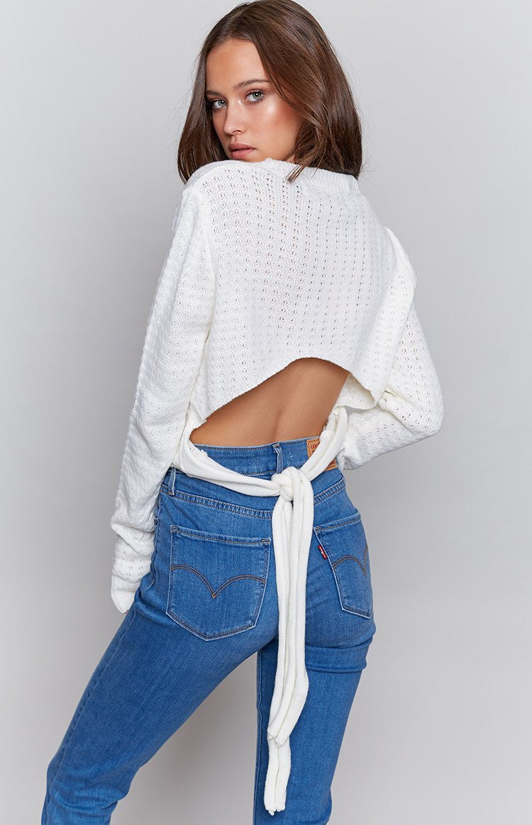 Heavenly Backless Knit White Image